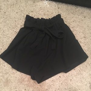 Black high wasted shorts
